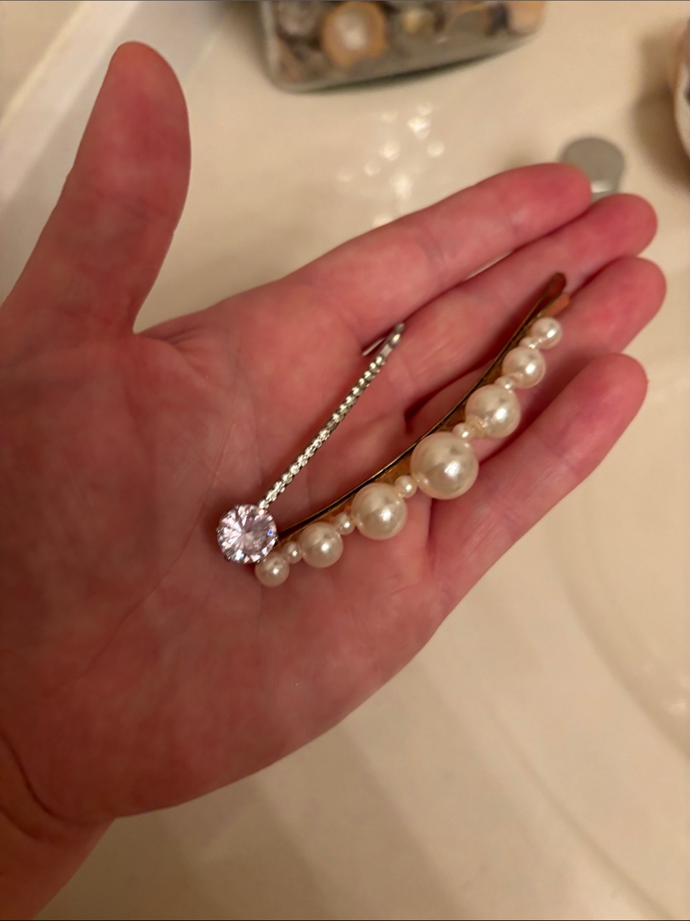 Pearl & Crystal Gold Hair Clip Set - Women's Accessories - Picture 3 of 3